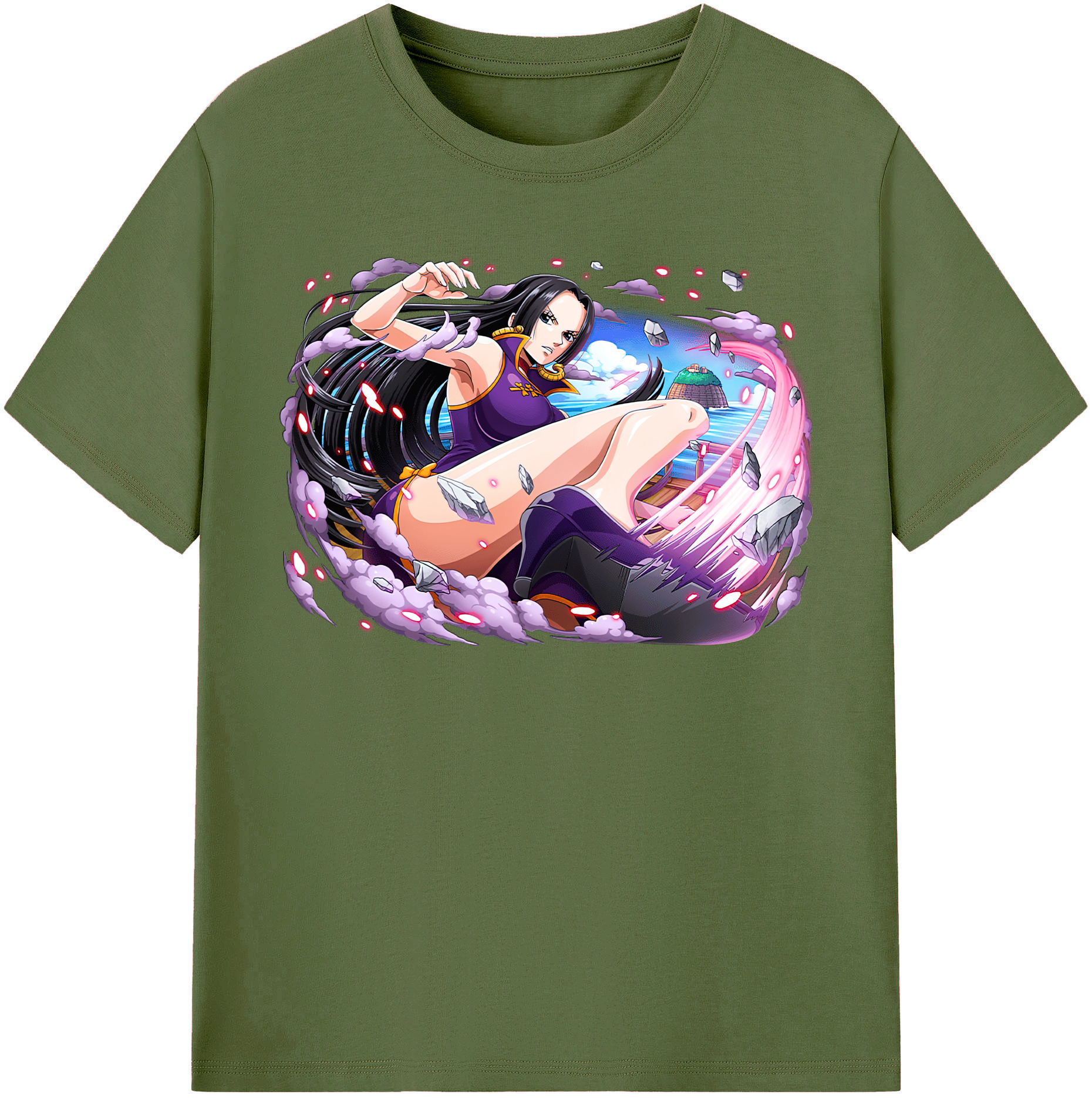 ワンピース ボア・ハンコック ONE PIECE Boa·Hancock 綿100％半袖Tシャツ（フロントプリント）